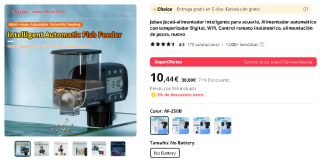 Alimentador Automático para Acuario con temporizador Digital, Wifi por 4,44€ nuevos usuarios y 10,44€ existentes