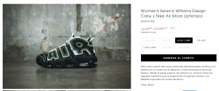 Tenis Nike Air More Uptempo Serena Williams por $2,699 en Lust