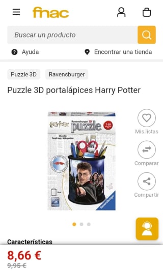 Puzzle 3D portalápices Harry Potter por 8,66€.