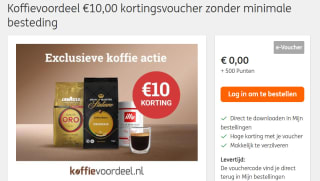 €10,00 kortingsvoucher Koffievoordeel zonder minimale besteding voor 500 ING punten