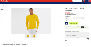Sudadera Ellesse diveria amarilla por solo 25€