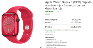 Apple Watch Series 8 (GPS) 45mm por $6,499 en Costco