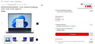 MEDION SPRCHRGD MD62637 14" laptop voor €999 bij Mediamarkt