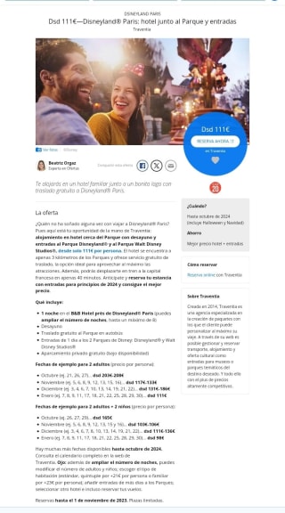 Disneyland París Hotel+Entradas desde 111€.