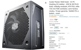 Cooler Master V650 Gold V2 - Voeding voor €79 bij Amazon