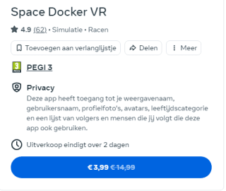 Space Docker VR voor €3,99 via Meta Quest