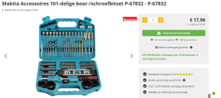 Makita Accessoires 101-delige boor-/schroefbitset voor €17,96 bij Toolmax