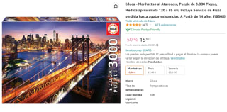 Puzzle Educa Manhattan al Atardecer de 3000 Piezas por 15.5€