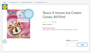 Score a Tesco S'mores ice cream cones as low as £1