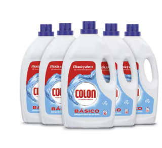 Colon Gel Básico Detergente para la lavadora Pack 200 lavados (5 botellas x 40 lavados) por 30,64€