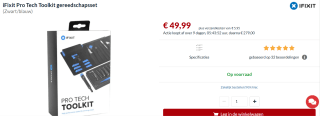 iFixit Pro Tech Toolkit gereedschapsset voor €49,99 bij Alternate