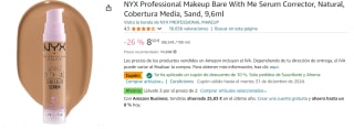 3 NYX Professional Makeup Bare With Me Serum Corrector, Natural, Cobertura Media, Sand, 9,6ml por 15.66€