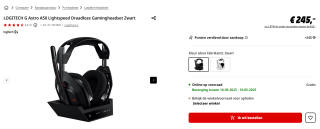 Logitech G Astro A50 LIGHTSPEED over-ear gaming headset voor €245 bij de MediaMarkt