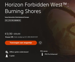 Horizon Forbidden West: Burning Shores voor €9,99 in de Playstation Store