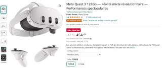 Meta Quest 3 128 GB voor €454,99 bij Amazon FR (Prime)