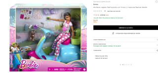 Muñeca Barbie viajera Fashionista con moto y mascota Mattev por 17.25€