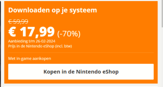 FC 24 voor €17,99 in de Nintendo Switch shop