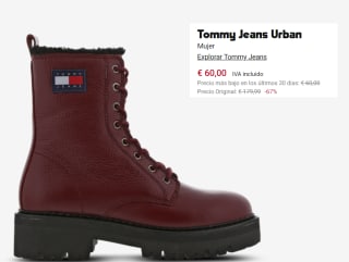 2 Pares para Mujer de Botas Tommy Jeans Urban por 90.99€