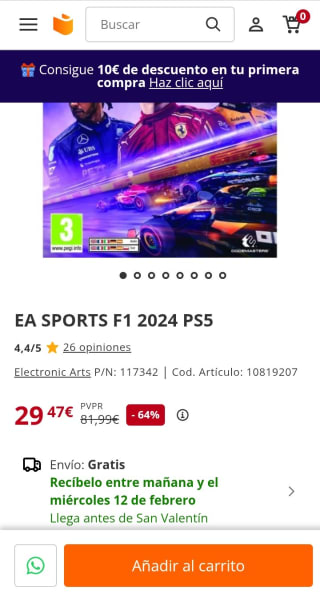 EA Sports F1 2024 PS5 por 29,47€.