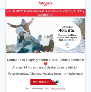 Hasta -40% en Fotos desde Fotoprix.