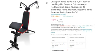 Ultrasport Banco de Pesas con Poleas 5 en 1 por 91,99€