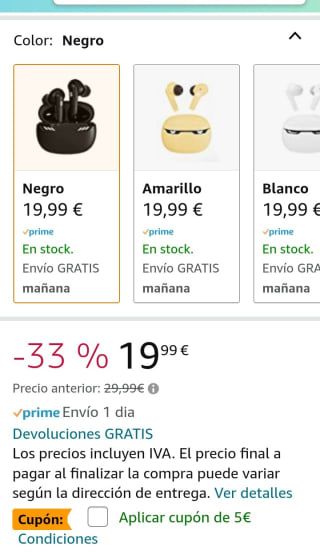 Black Shark Auriculares inalámbricos con Luz LEDpor 14,99€.