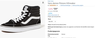 Vans Filmore dames sneaker voor €39 bij Amazon