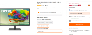 Monitor Benq PD3205U 31.5" LED IPS UltraHD 4K USB-C por 499€