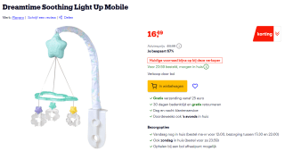 Playgro Dreamtime Soothing Light Up Mobile voor €16,49 bij Bol