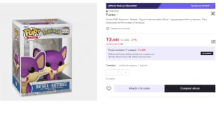 Funko Pop! Pokémon: Rattata, 9.5 cm por 8.06€