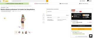 Muñeca Barbie profesiones Tú Puedes Ser Maquilladora por 7,50€