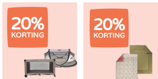 20% korting op campingbedden en boxkleden bij Prenatal