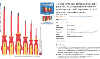 EFFEKTWERK - 7-delige elektriciens-schroevendraaier set voor €4,99 bij Amazon