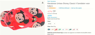 Havaianas Baby Disney Classics voor €7,20 bij Amazon