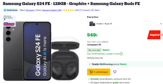 Samsung Galaxy S24 FE - 128GB - Graphite + Samsung Galaxy Buds FE - Graphite voor €549 bij Bol