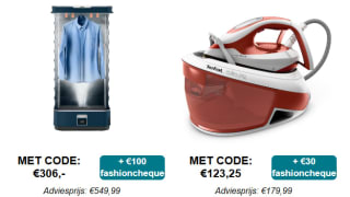 Gratis fashioncheque (max. €100) + 15% korting op deelnemend Tefal strijkproducten bij Tefal
