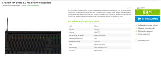 CHERRY MX Board 8.0 MX Brown toetsenbord voor €89,90 bij Megekko