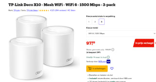 TP-LINK Deco X10 (3-pack) voor €97,99 bij Bol.