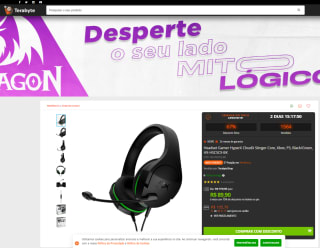 Headset Gamer HyperX CloudX Stinger Core, Xbox, 3.5mm, Black/Green, HX-HSCSCX-BK