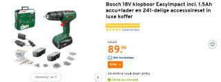 Bosch Home and Garden Accu-klopboor/schroefmachine 18 V voor €89,99 bij de Gamma