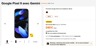 Google Pixel 9 avec Gemini à 549€