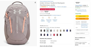 Under Armour Hustle 6.0 Backpack por $909 en Amazon