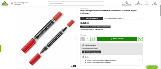 Pack de 10ud Rotulador permanente Staedtler Lumocolor 348 Doble Rojo por 6,64€