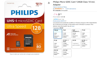 Philips Micro SDXC Card 128GB Class 10 incl. adaptador por 9,20€