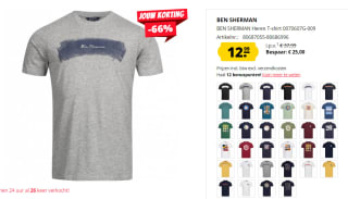 Ben Sherman heren t-shirts in diverse kleuren voor €12,99 bij Sport-Korting