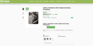 APPLE iPhone 15 PRO 128GB Natural por 899€
