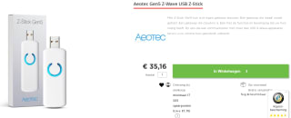 Aeotec Z-stick Gen 5 centrale (Generation 5, USB) voor €35,16 bij Sossolutions