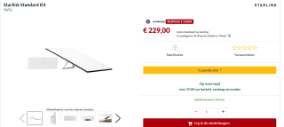 Starlink Standard Kit Ax Tri-band Wi-fi System Router voor €229 bij Alternatie