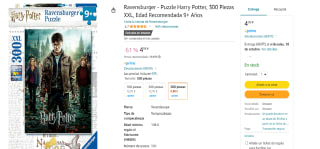 Puzle Harry Potter, 300 Piezas XXL marca Ravensburger por 4,98€