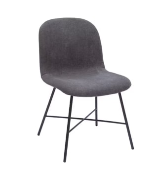 Silla de diseño efecto aterciopelado gris oscuro y metal negro ARCADE por 103,50€